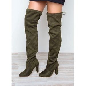 Olive Thigh High Boots